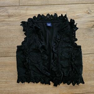 GAP Black Lace Accessory Vest 3T